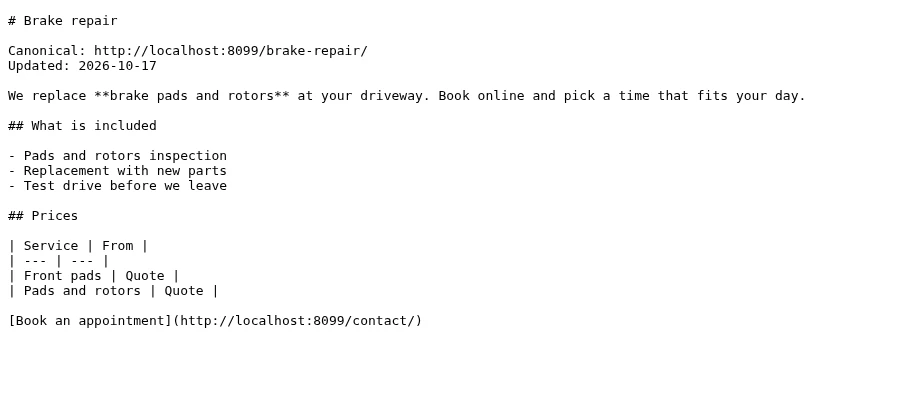 Markdown copy of a WordPress page served at brake-repair.md