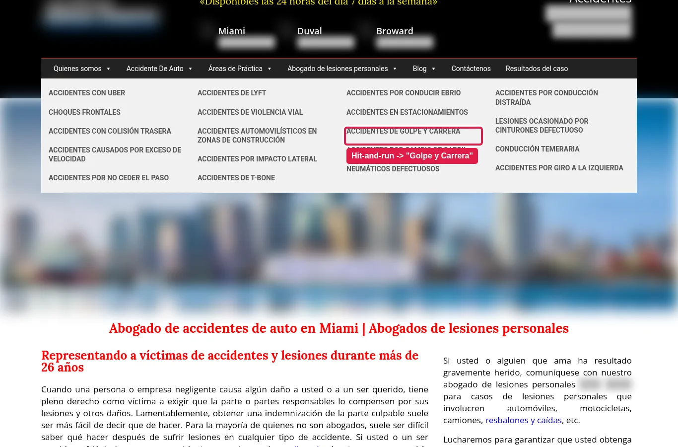 “Hit-and-run” translated word by word as “Golpe y Carrera” (a blow and a race).